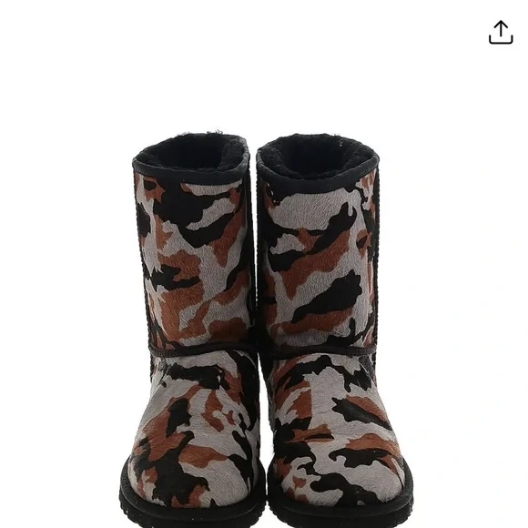 UGG Black and Brown Camo Winter Boots with Studded Heel - Picture 2 of 2